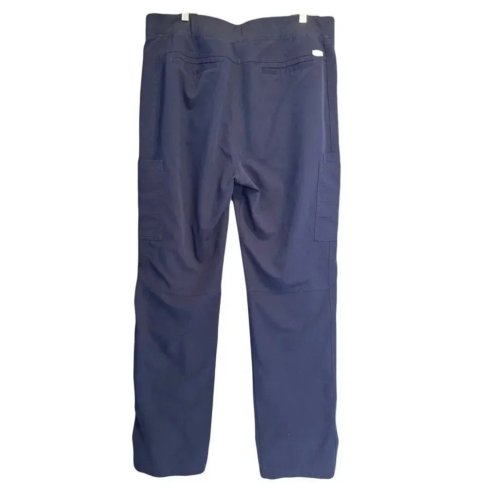 Figs Axim‎ Cargo Scrub Pants Mens XXL Tall Navy Blue Pants Technical Collection